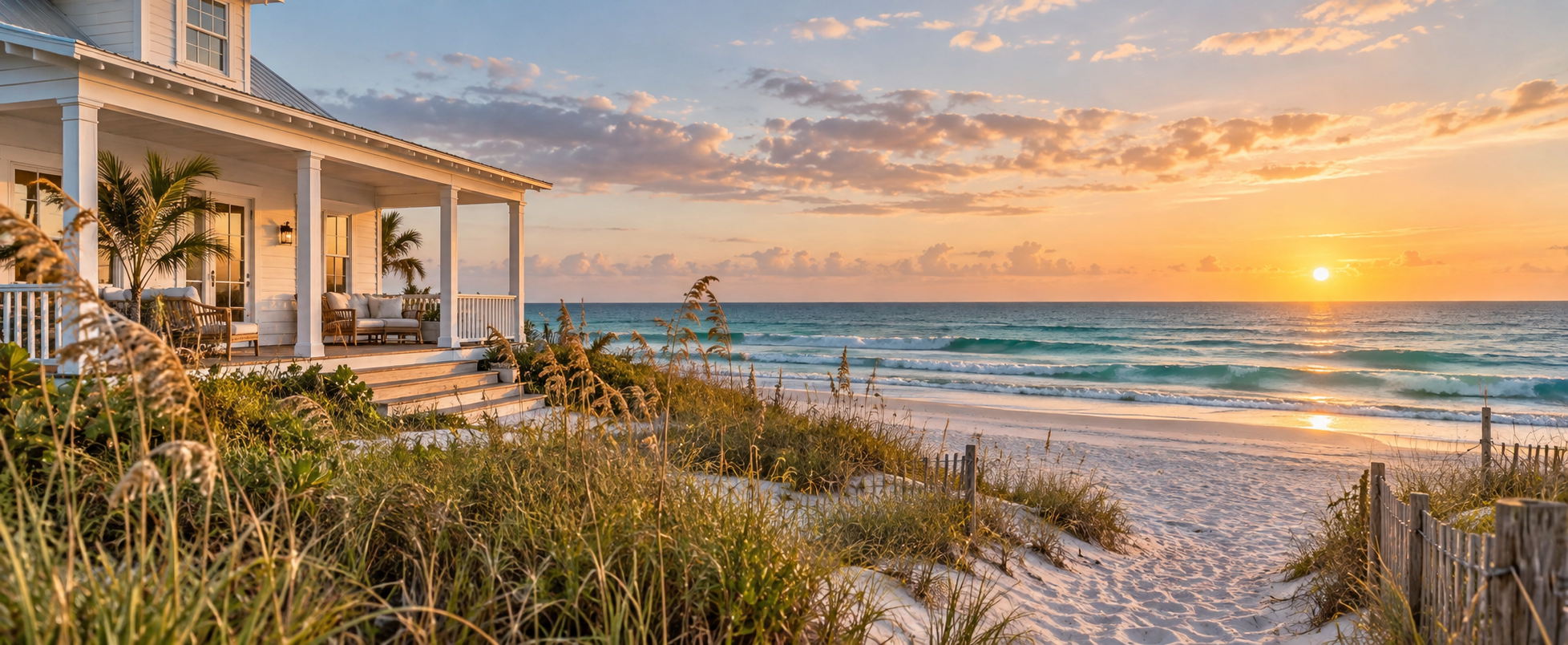 A peaceful Florida beach cottage at sunrise